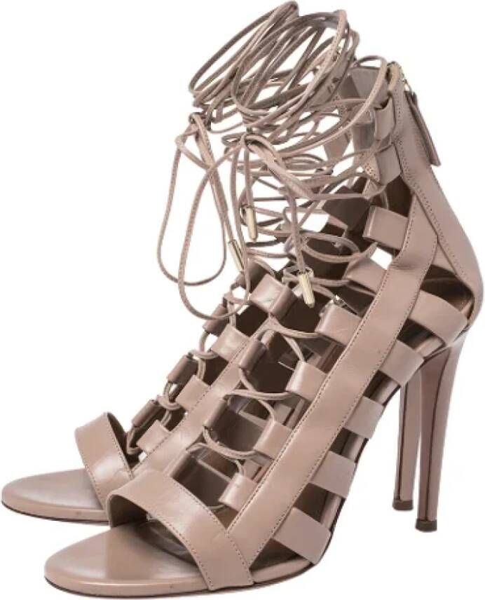 Aquazzura Pre-owned Leather sandals Beige Dames