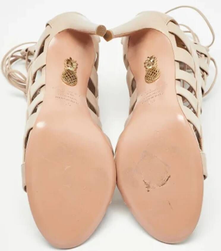 Aquazzura Pre-owned Leather sandals Beige Dames
