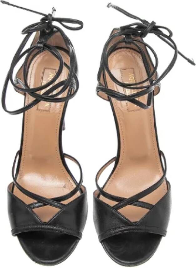 Aquazzura Pre-owned Leather sandals Black Dames