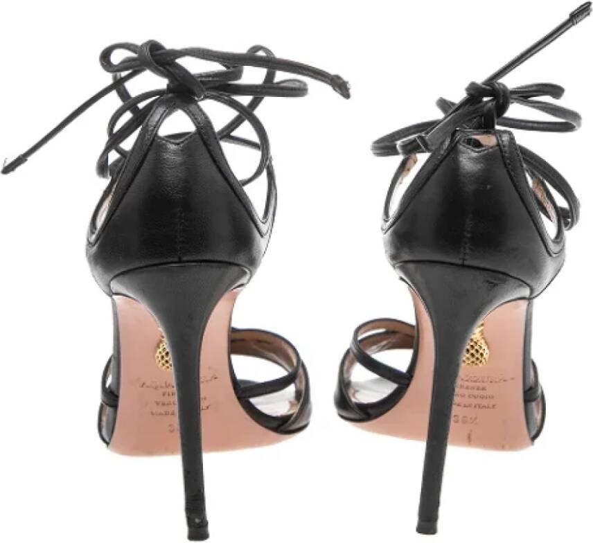 Aquazzura Pre-owned Leather sandals Black Dames