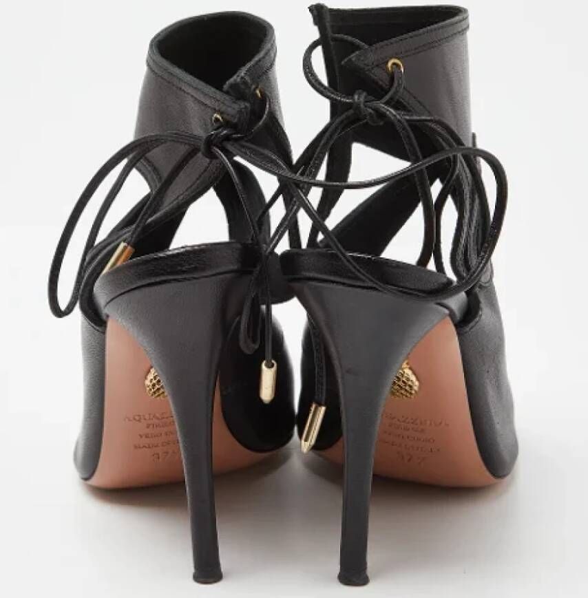 Aquazzura Pre-owned Leather sandals Black Dames