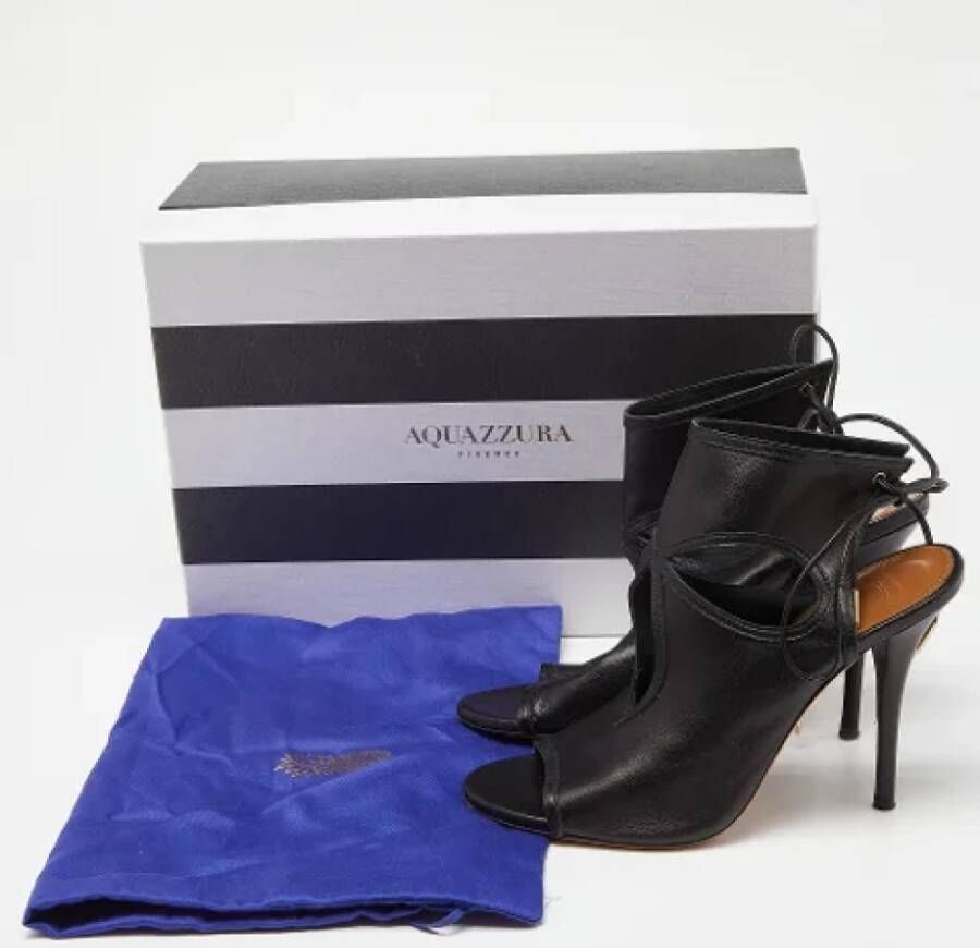 Aquazzura Pre-owned Leather sandals Black Dames