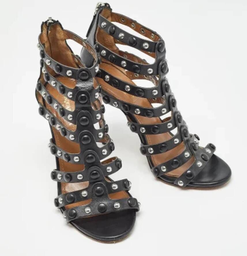 Aquazzura Pre-owned Leather sandals Black Dames