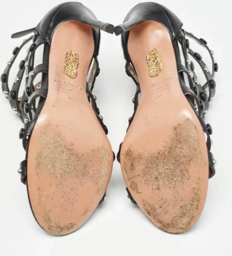 Aquazzura Pre-owned Leather sandals Black Dames