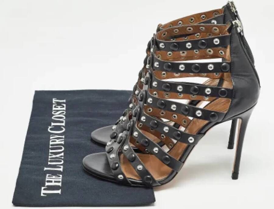 Aquazzura Pre-owned Leather sandals Black Dames