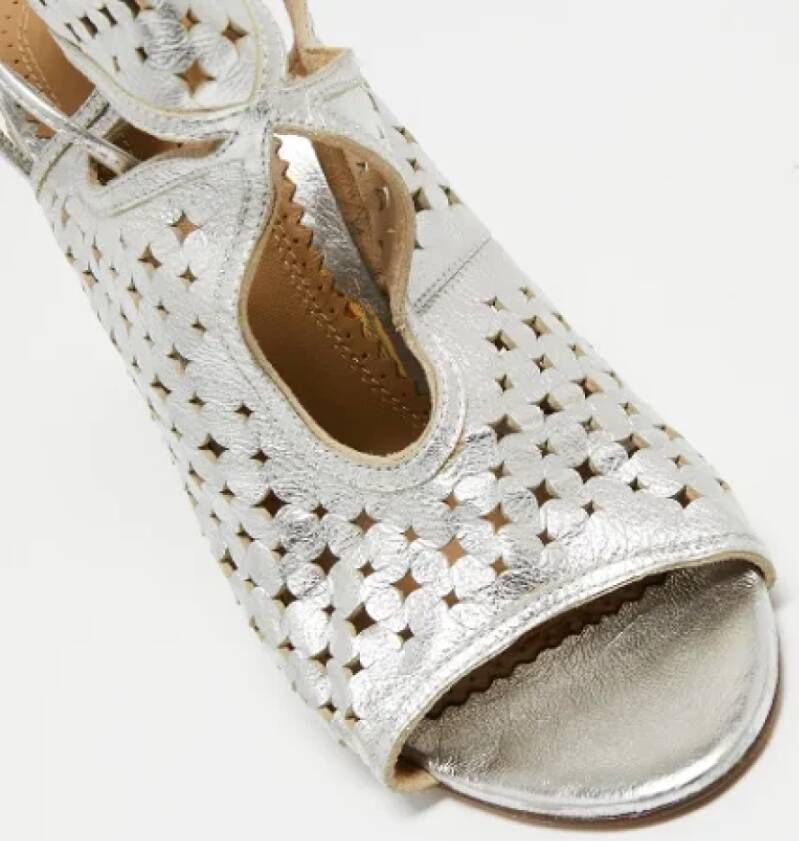Aquazzura Pre-owned Leather sandals Gray Dames