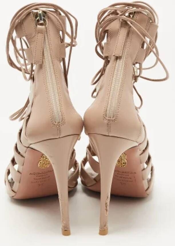 Aquazzura Pre-owned Leather sandals Pink Dames