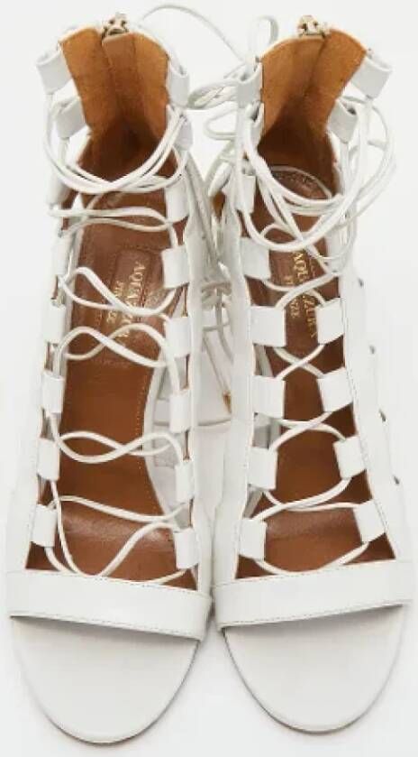 Aquazzura Pre-owned Leather sandals White Dames