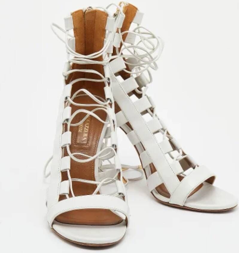 Aquazzura Pre-owned Leather sandals White Dames