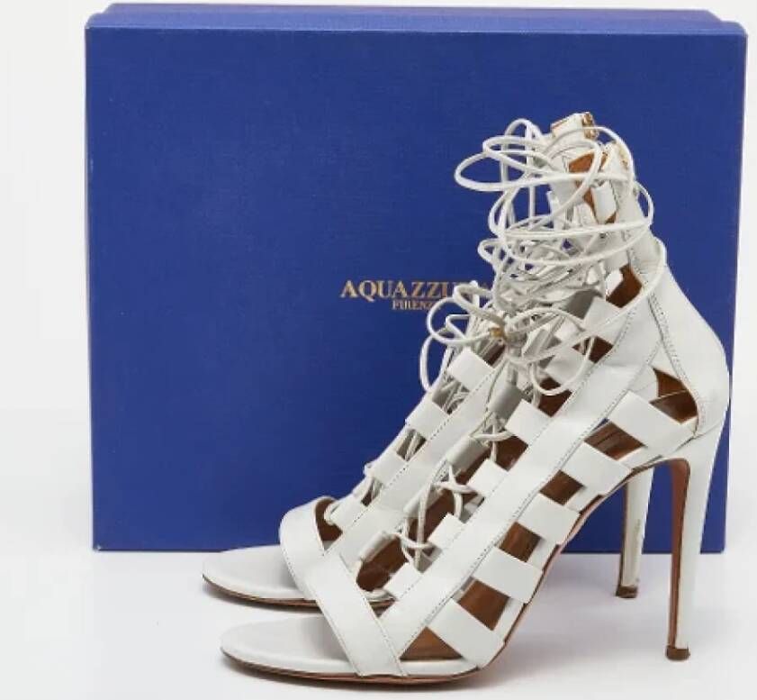 Aquazzura Pre-owned Leather sandals White Dames