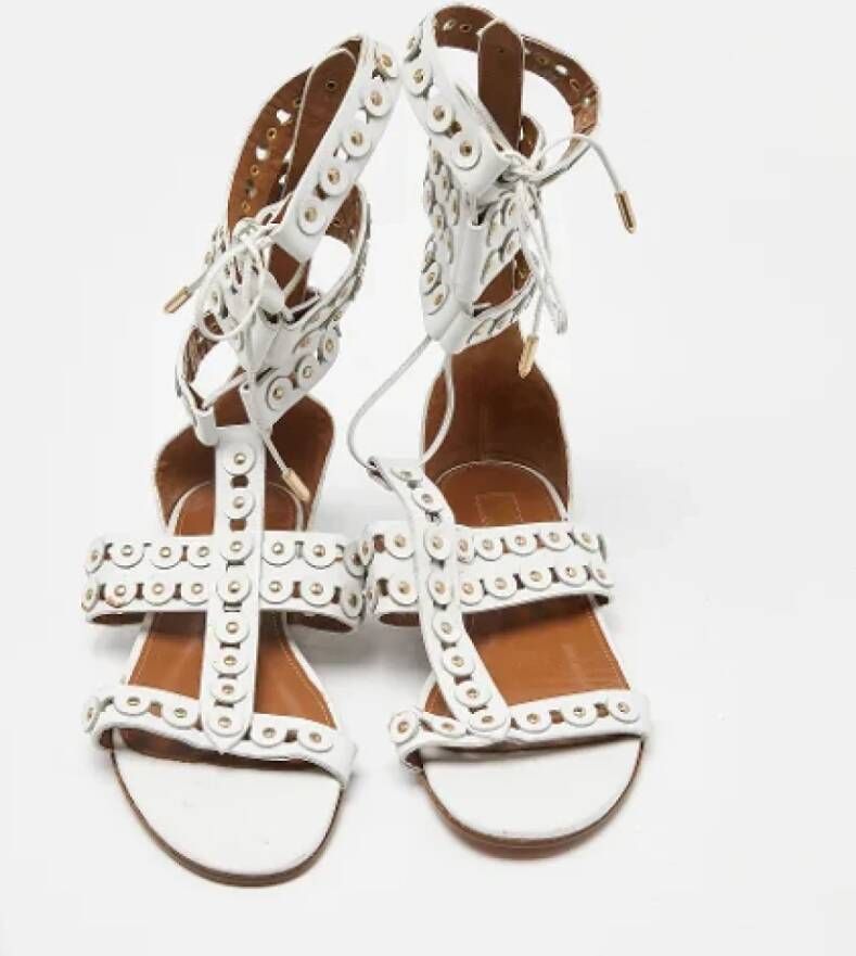 Aquazzura Pre-owned Leather sandals White Dames