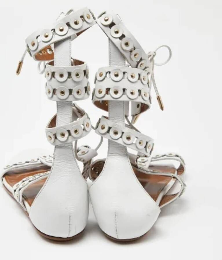 Aquazzura Pre-owned Leather sandals White Dames