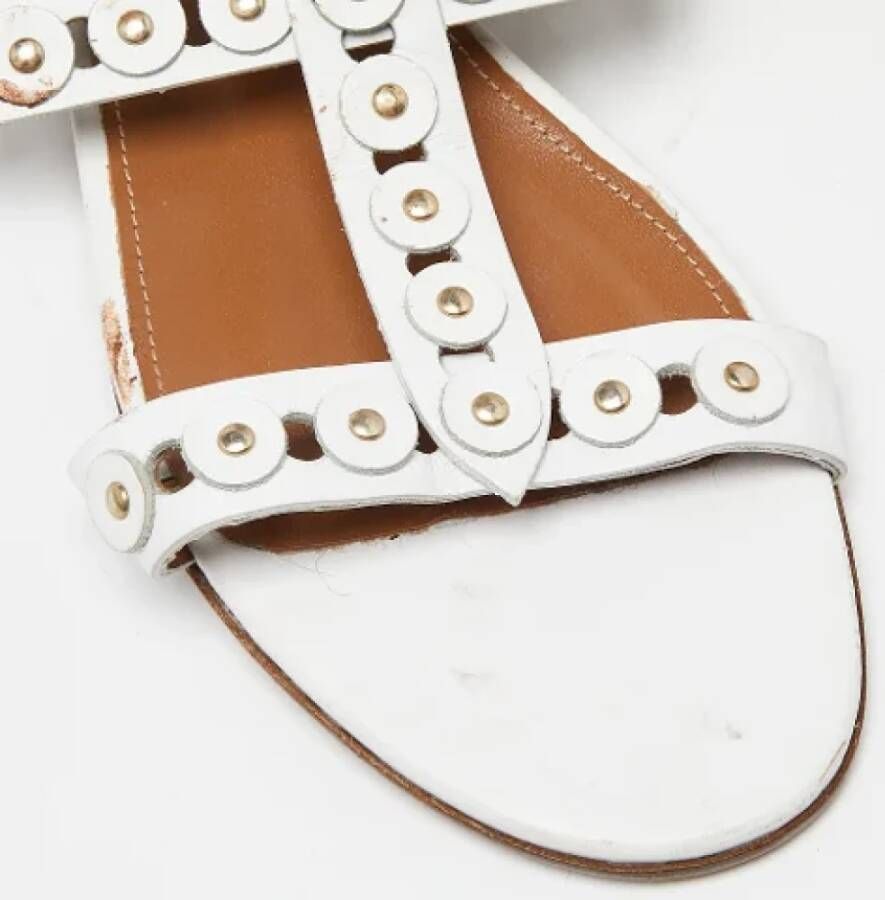 Aquazzura Pre-owned Leather sandals White Dames