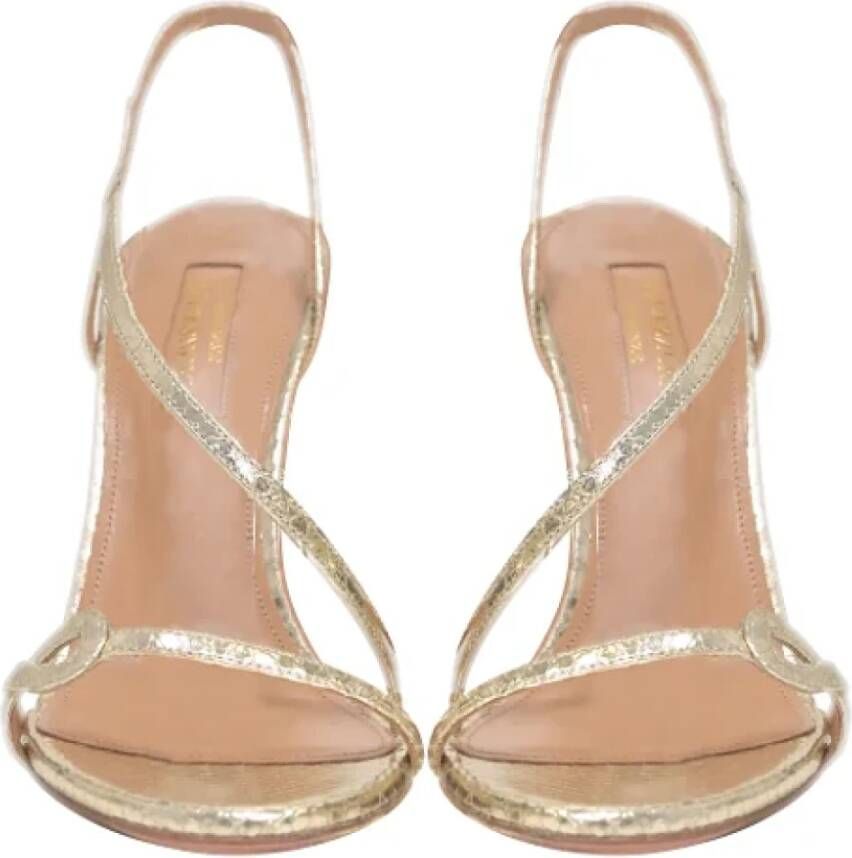 Aquazzura Pre-owned Leather sandals Yellow Dames