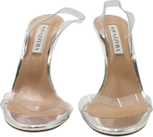 Aquazzura Pre-owned Plastic heels Gray Dames