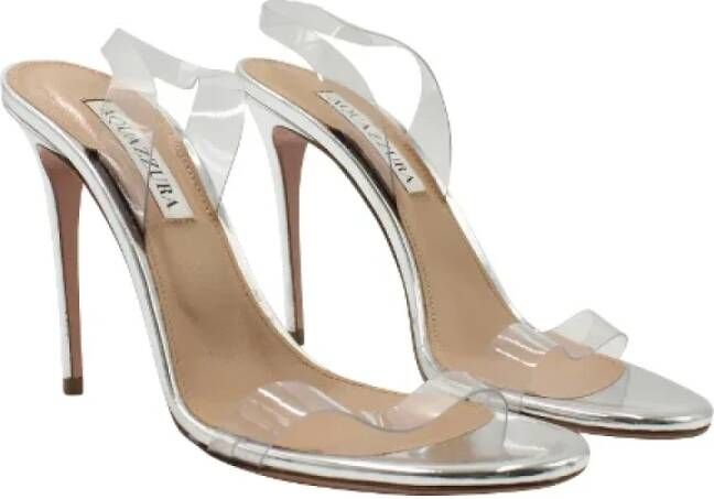 Aquazzura Pre-owned Plastic heels Gray Dames