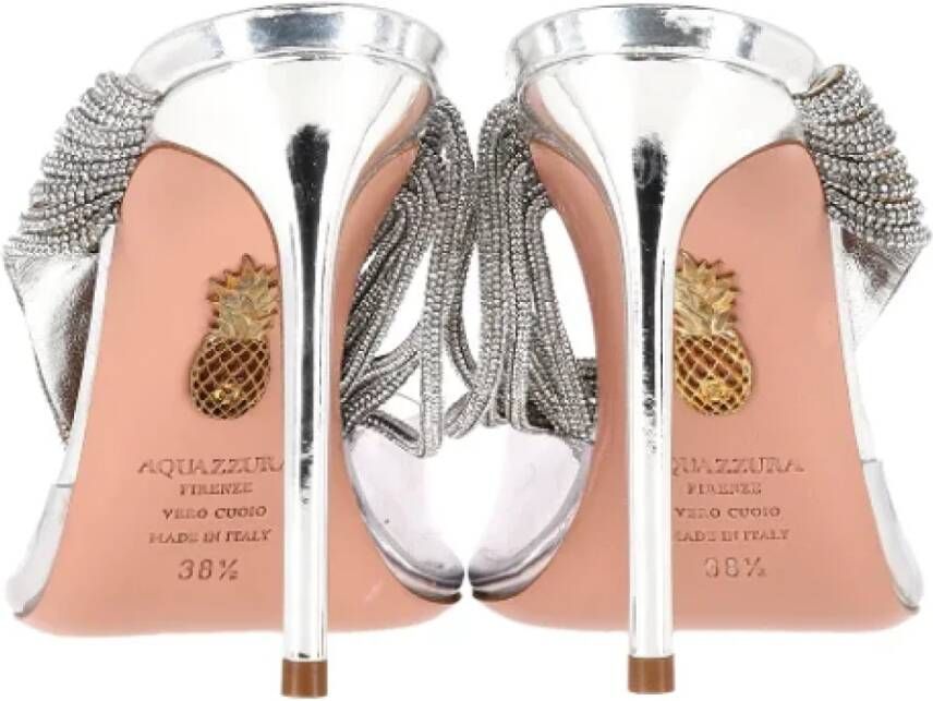 Aquazzura Pre-owned Plastic heels Gray Dames