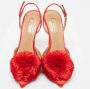 Aquazzura Pre-owned Satin heels Red Dames - Thumbnail 3