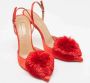 Aquazzura Pre-owned Satin heels Red Dames - Thumbnail 4