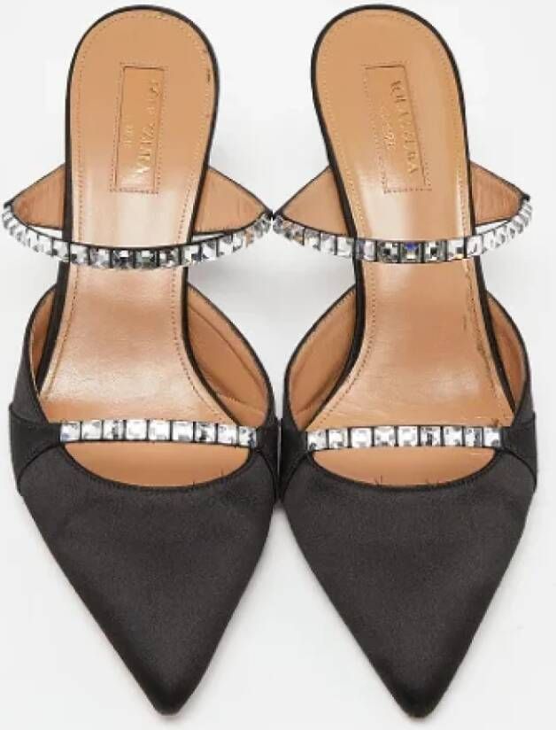 Aquazzura Pre-owned Satin sandals Black Dames