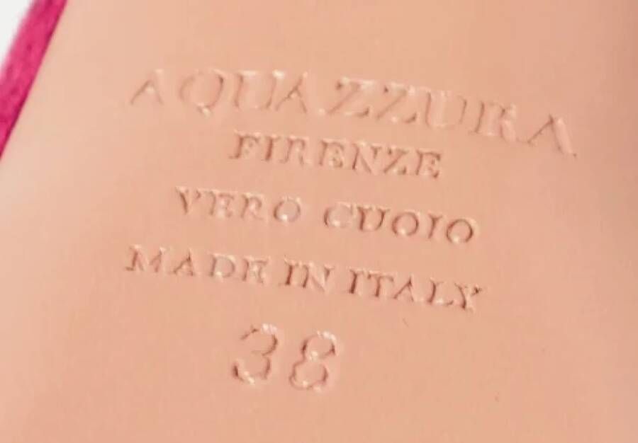 Aquazzura Pre-owned Satin sandals Pink Dames