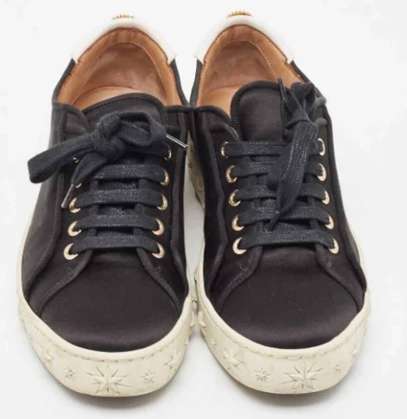Aquazzura Pre-owned Satin sneakers Black Dames