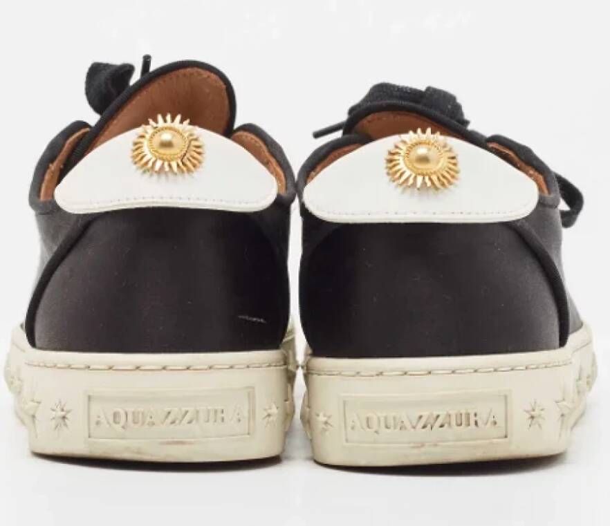 Aquazzura Pre-owned Satin sneakers Black Dames