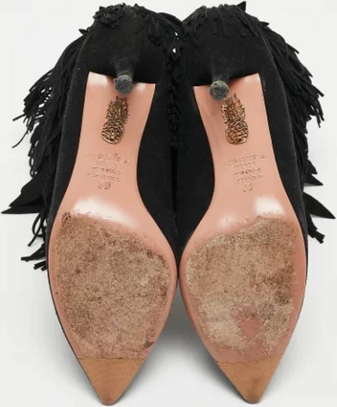 Aquazzura Pre-owned Suede boots Black Dames