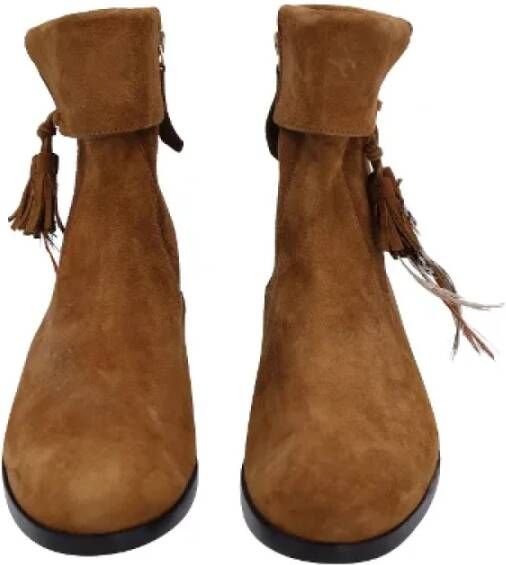 Aquazzura Pre-owned Suede boots Brown Dames