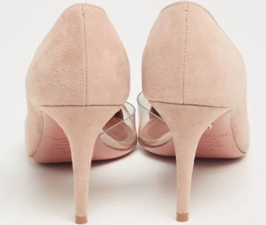 Aquazzura Pre-owned Suede heels Beige Dames