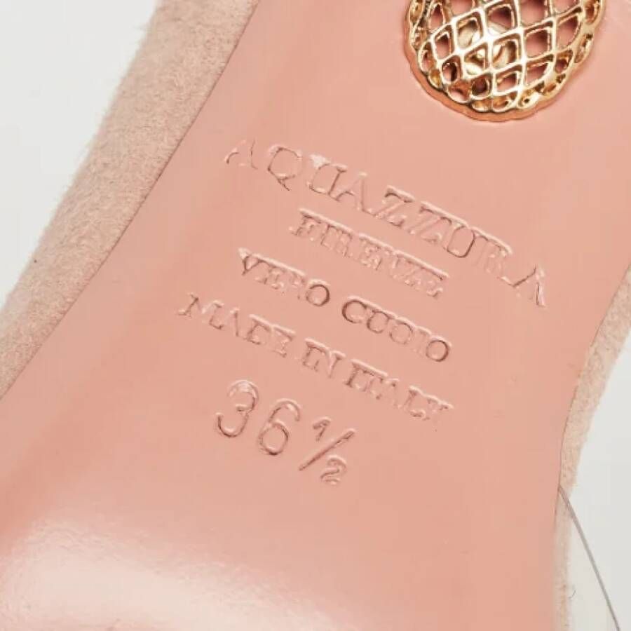 Aquazzura Pre-owned Suede heels Beige Dames