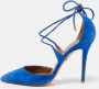 Aquazzura Pre-owned Suede heels Blue Dames - Thumbnail 2
