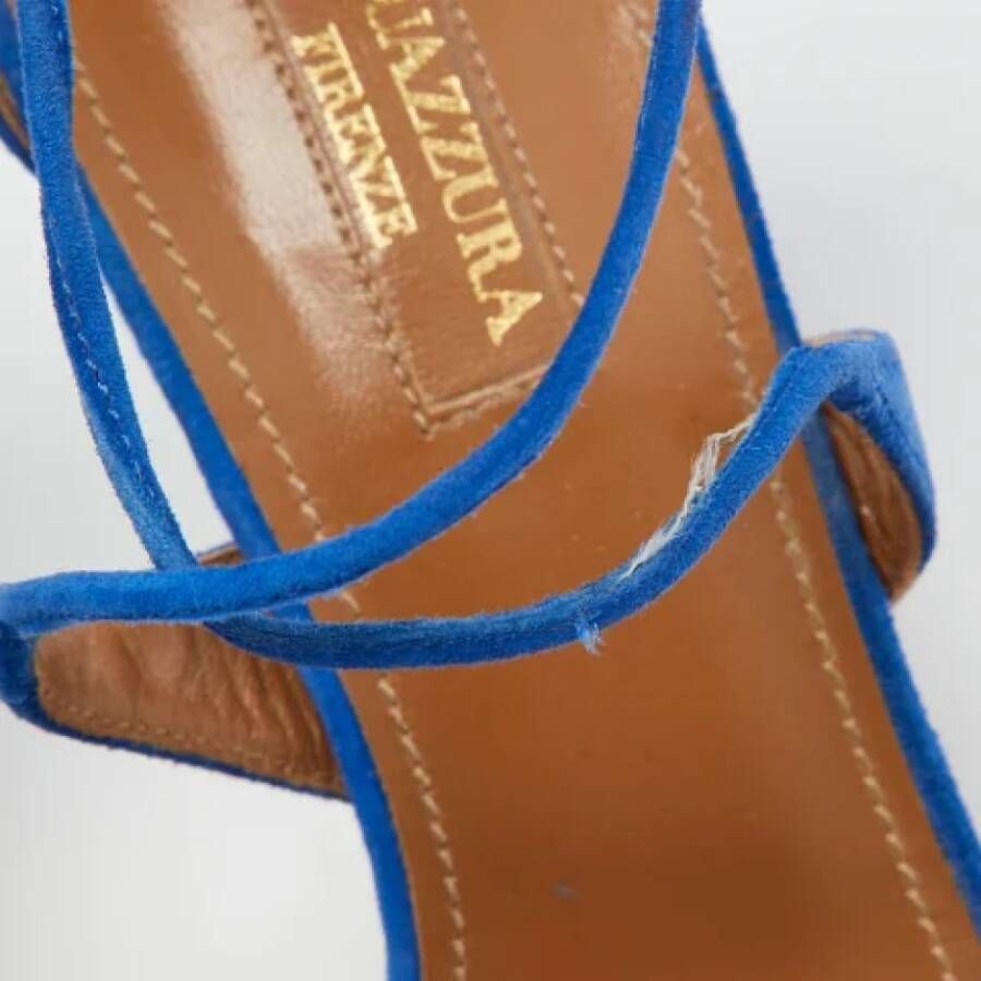 Aquazzura Pre-owned Suede heels Blue Dames
