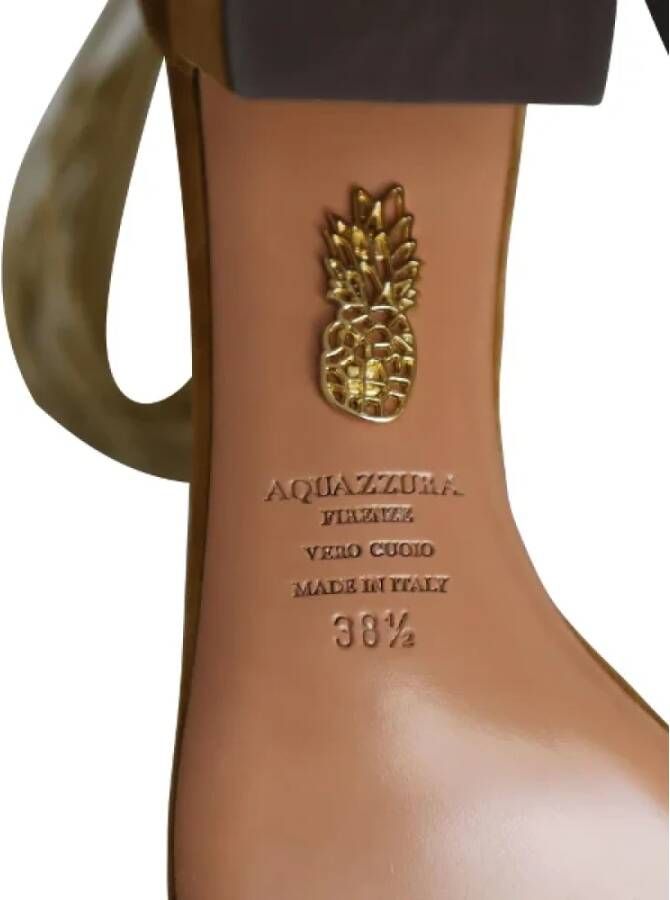 Aquazzura Pre-owned Suede heels Brown Dames