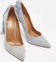 Aquazzura Pre-owned Suede heels Gray Dames - Thumbnail 4
