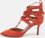 Aquazzura Pre-owned Suede heels Orange Dames - Thumbnail 2