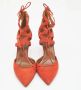 Aquazzura Pre-owned Suede heels Orange Dames - Thumbnail 3