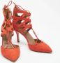 Aquazzura Pre-owned Suede heels Orange Dames - Thumbnail 4