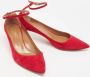 Aquazzura Pre-owned Suede heels Red Dames - Thumbnail 4