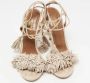 Aquazzura Pre-owned Suede sandals Beige Dames - Thumbnail 3