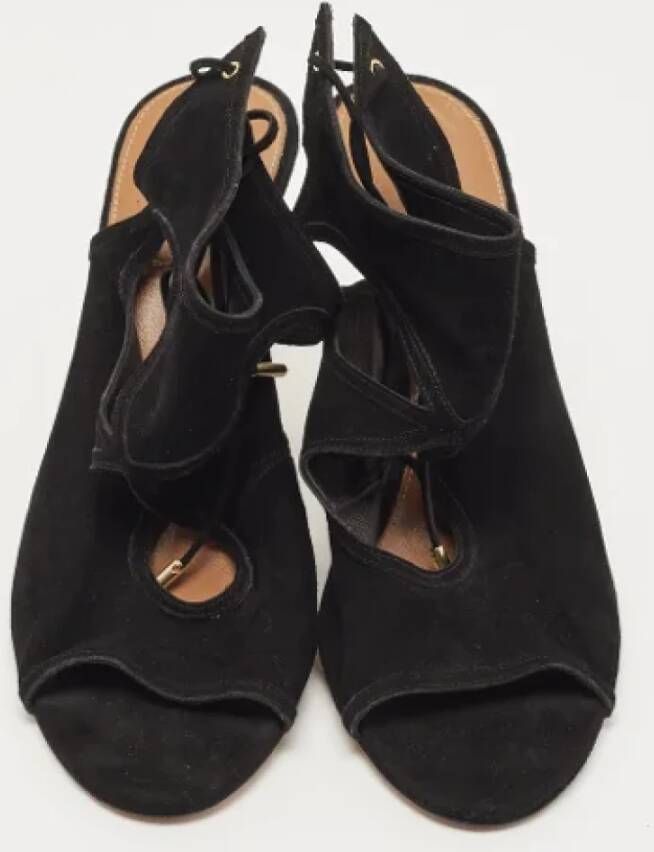 Aquazzura Pre-owned Suede sandals Black Dames