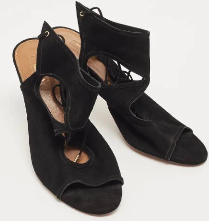 Aquazzura Pre-owned Suede sandals Black Dames