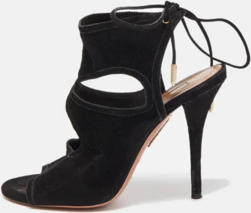 Aquazzura Pre-owned Suede sandals Black Dames