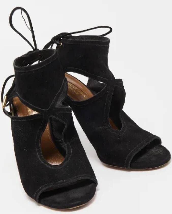 Aquazzura Pre-owned Suede sandals Black Dames