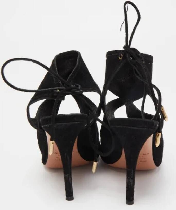 Aquazzura Pre-owned Suede sandals Black Dames