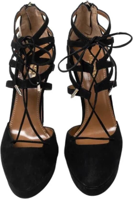 Aquazzura Pre-owned Suede sandals Black Dames