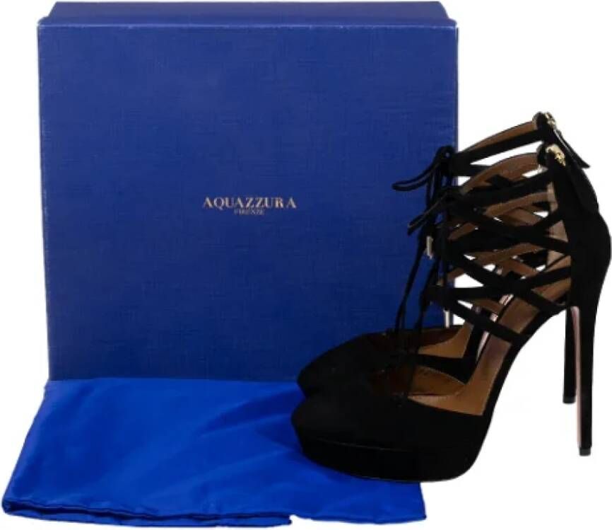 Aquazzura Pre-owned Suede sandals Black Dames