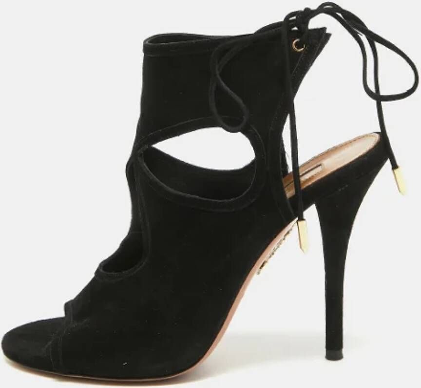 Aquazzura Pre-owned Suede sandals Black Dames