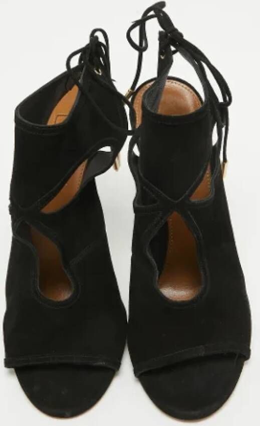 Aquazzura Pre-owned Suede sandals Black Dames