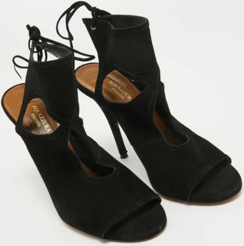 Aquazzura Pre-owned Suede sandals Black Dames